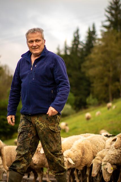 Der Schäfer inmitten seiner Herde
